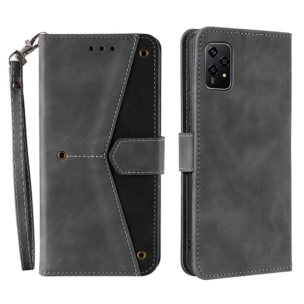 For Honor 200 Lite Case Splicing Stitching Leather Stand Wallet Phone Cover