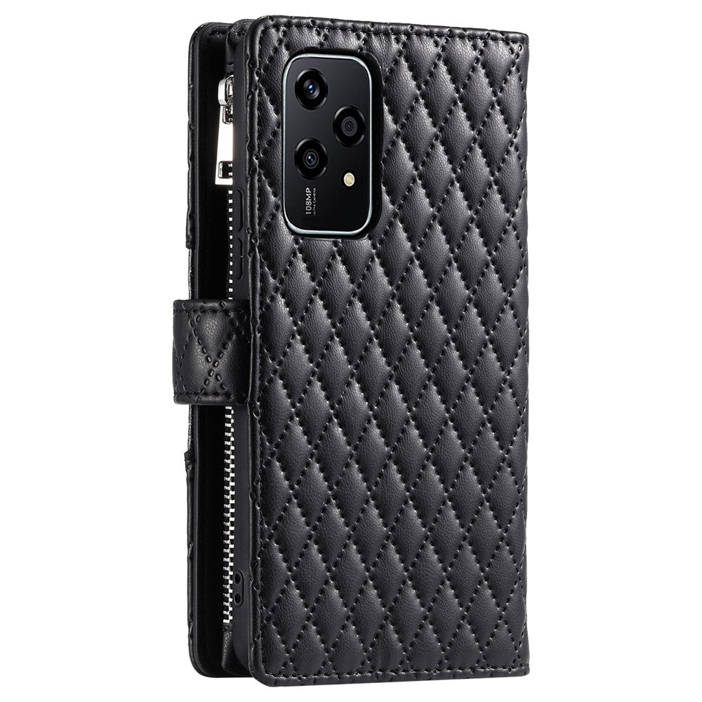 Style 012 for Honor 200 Lite Case PU Leather Glitter Phone Cover with Zipper Pocket