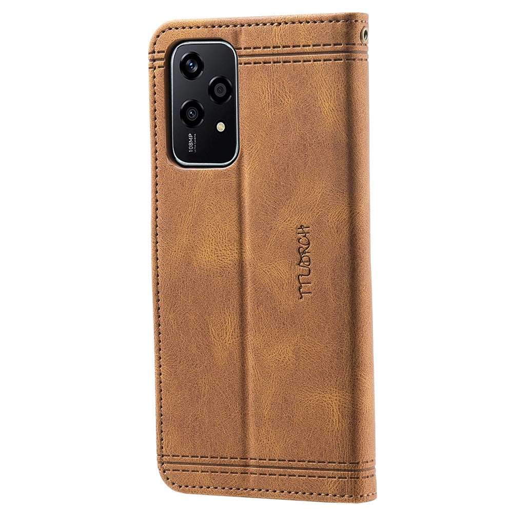 TTUDRCH Style 004 for Honor 200 Lite Case Leather Magnetic Clasp RFID Blocking Phone Cover