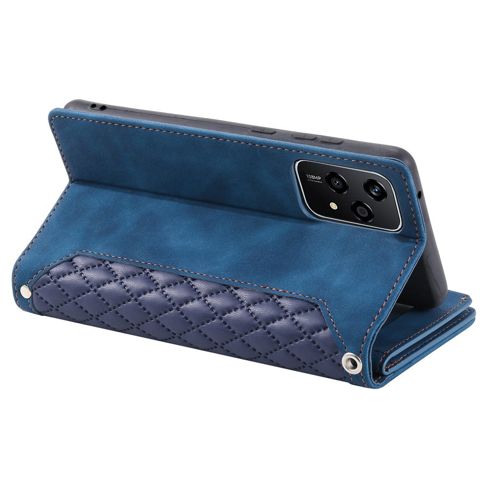 Style 005 For Honor 200 Lite Case Zipper Wallet Grid Leather Phone Cover
