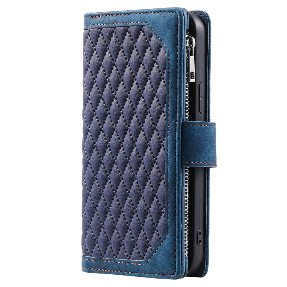 Style 005 For Honor 200 Lite Case Zipper Wallet Grid Leather Phone Cover