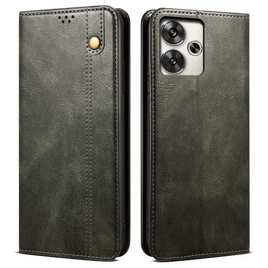 For Xiaomi Redmi Turbo 3 5G / Poco F6 5G Case Viewing Stand Crazy Horse Texture Leather Phone Cover