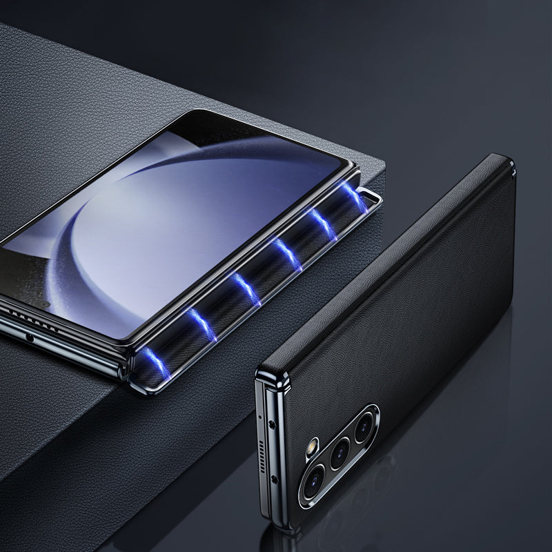 Galaxy Z Fold6 5G Hülle – PU-Leder & PC – Mit Scharnierschutz