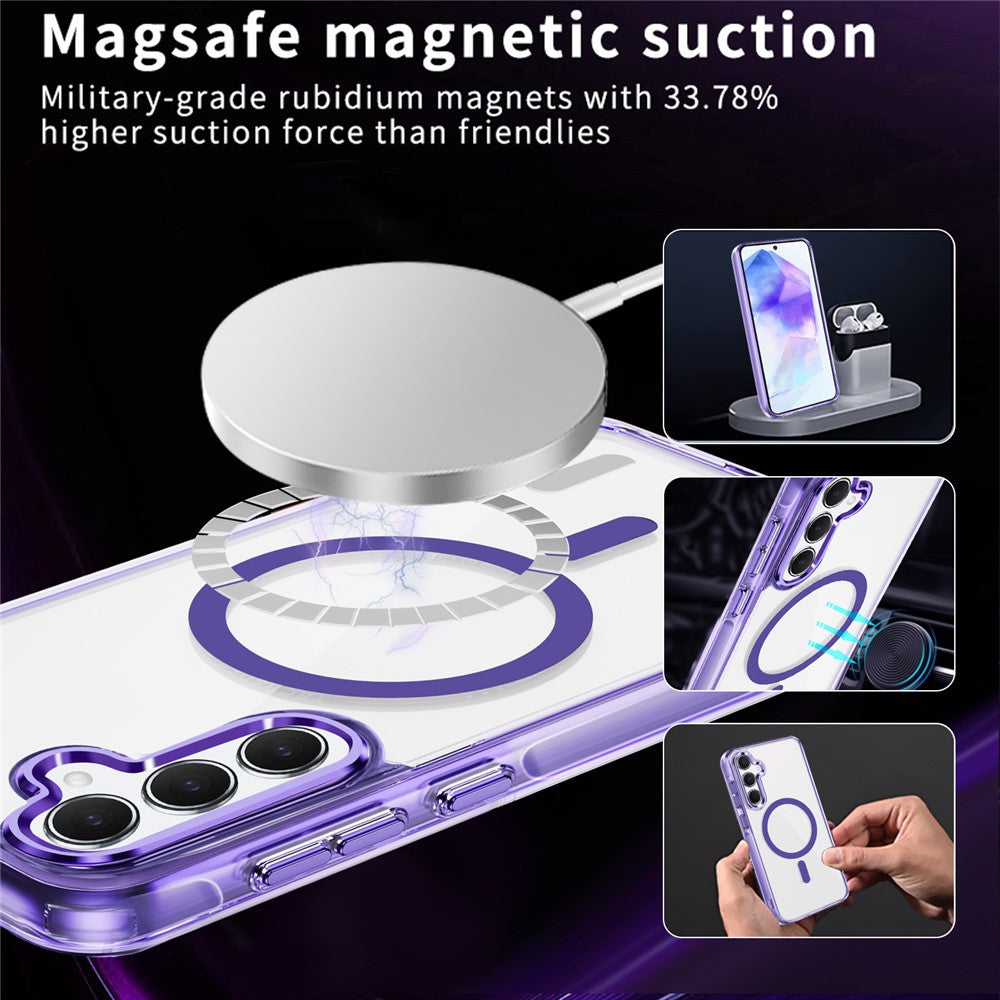 Galaxy A55 Magnet-Hülle – Transparent & Kratzfest