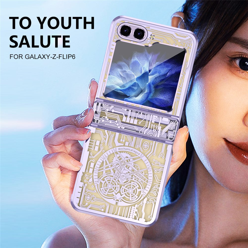 Galaxy Z Flip7 FE 5G / Flip6 5G / Flip5 5G Mechanical Legend Series Schutzhülle – Robust, mit Schutzfolie aus gehärtetem Glas
