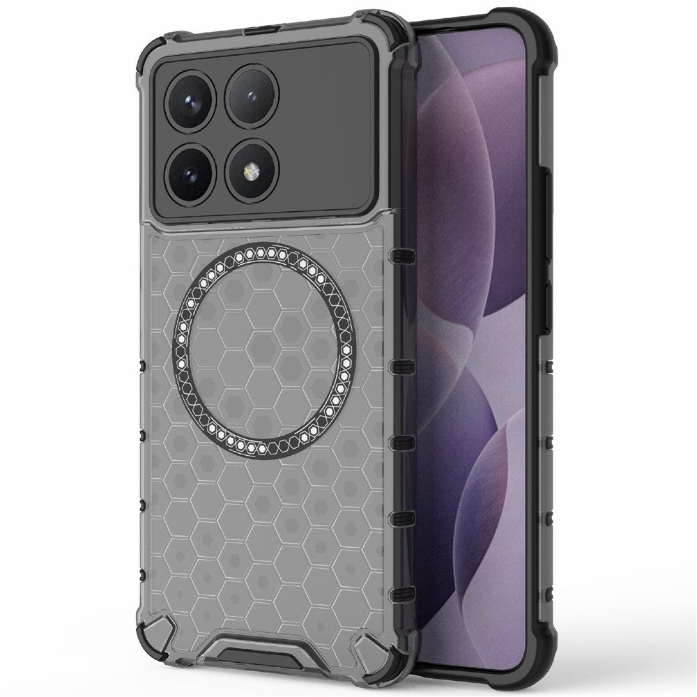 For Xiaomi Poco F6 Pro 5G / Redmi K70 5G / K70 Pro 5G Magnetic Case Honeycomb TPU+PC Slim Phone Cover