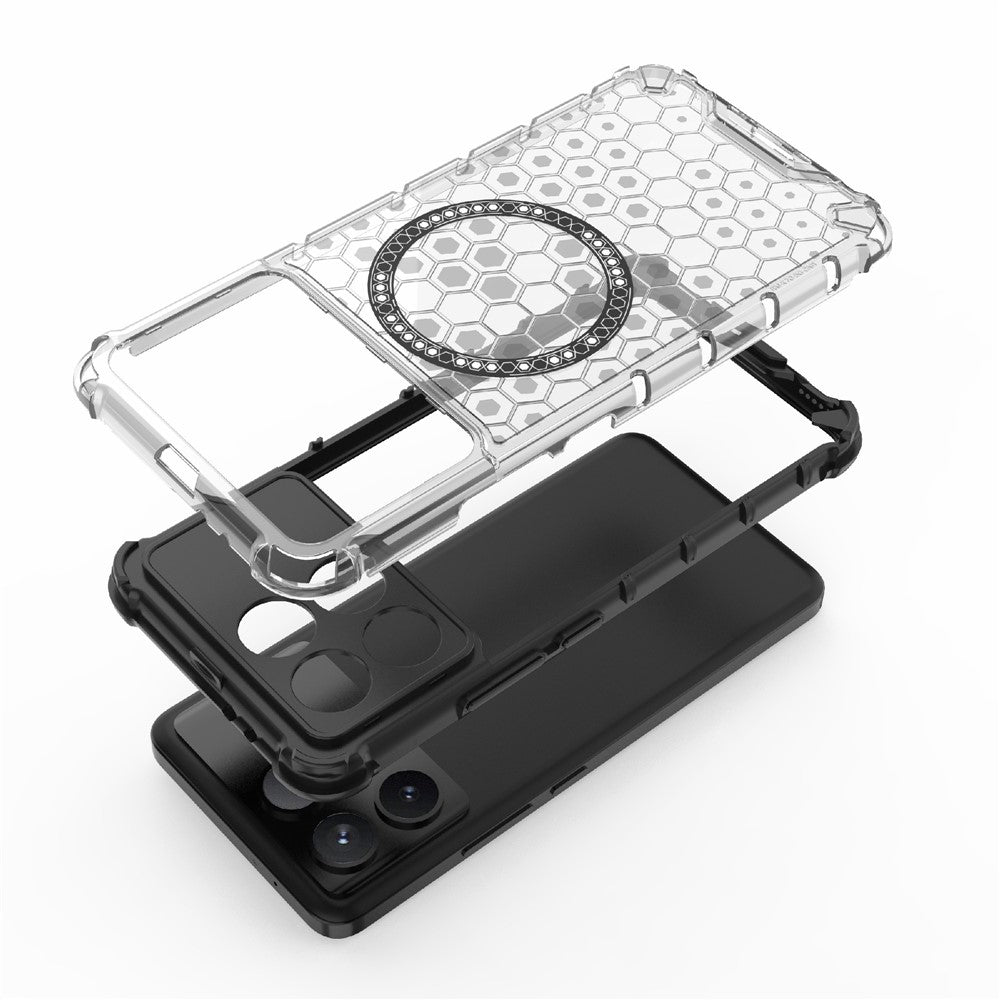 For Xiaomi Poco F6 Pro 5G / Redmi K70 5G / K70 Pro 5G Magnetic Case Honeycomb TPU+PC Slim Phone Cover