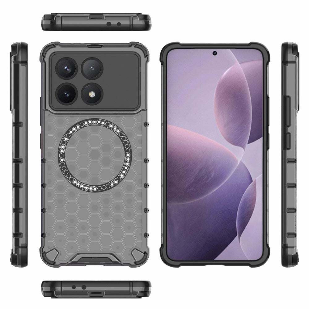 For Xiaomi Poco F6 Pro 5G / Redmi K70 5G / K70 Pro 5G Magnetic Case Honeycomb TPU+PC Slim Phone Cover
