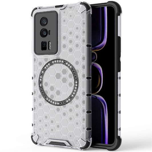 For Xiaomi Poco F5 Pro 5G / K60 5G / K60 Pro 5G Magnetic Case TPU+PC Honeycomb Cushioning Shockproof Phone Cover
