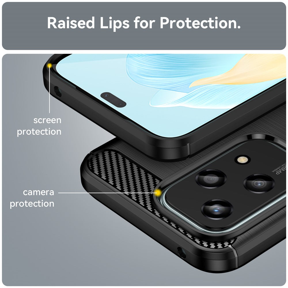 For Honor 200 Lite Carbon Fiber Texture Soft TPU Protective Phone Cover