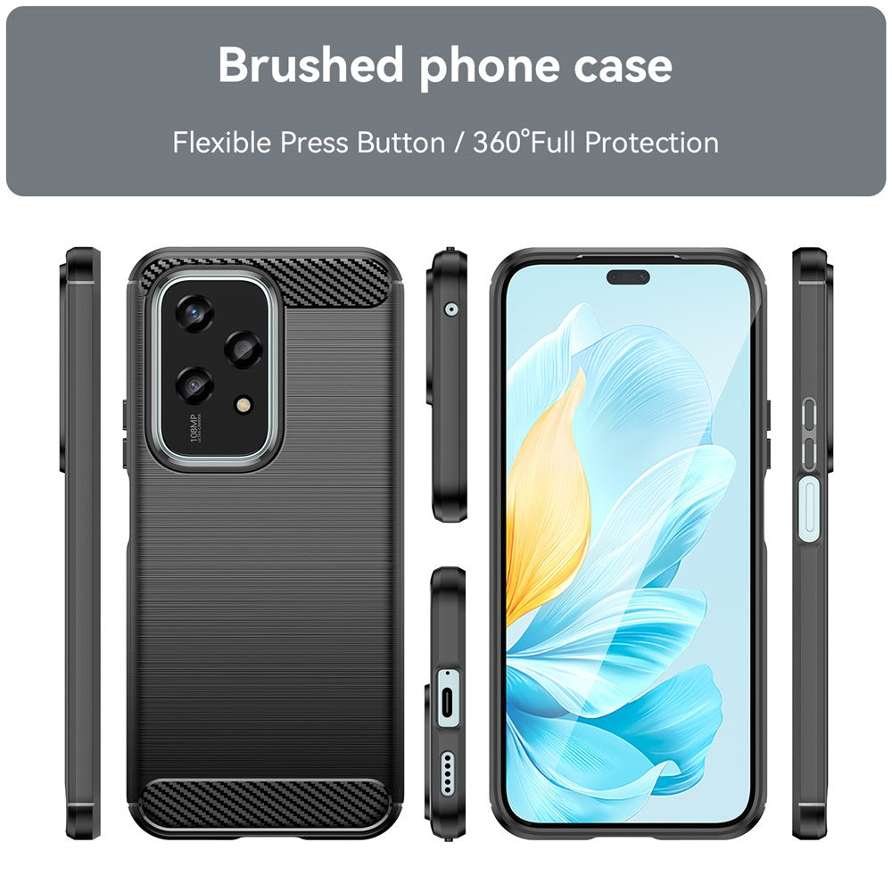 For Honor 200 Lite Carbon Fiber Texture Soft TPU Protective Phone Cover