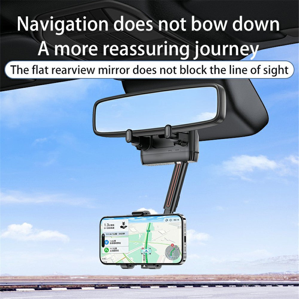 YESIDO C265 Car Rearview Mirror Phone Holder 360 Degree Rotating Mobile Phone Braceket