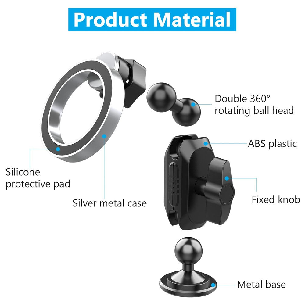 159A Magnetische Auto-Handyhalterung – Mit Klebebasis für das Armaturenbrett & 360°-Drehung
