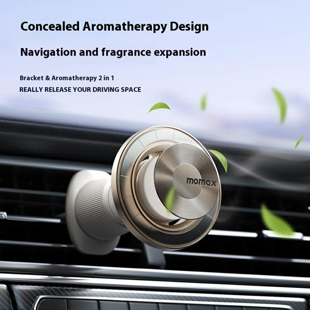 MOMAX 1-Move Relaxaire 2 In 1 Aroma Diffuser Magnetic Car Air Vent Mount Phone Holder Bracket