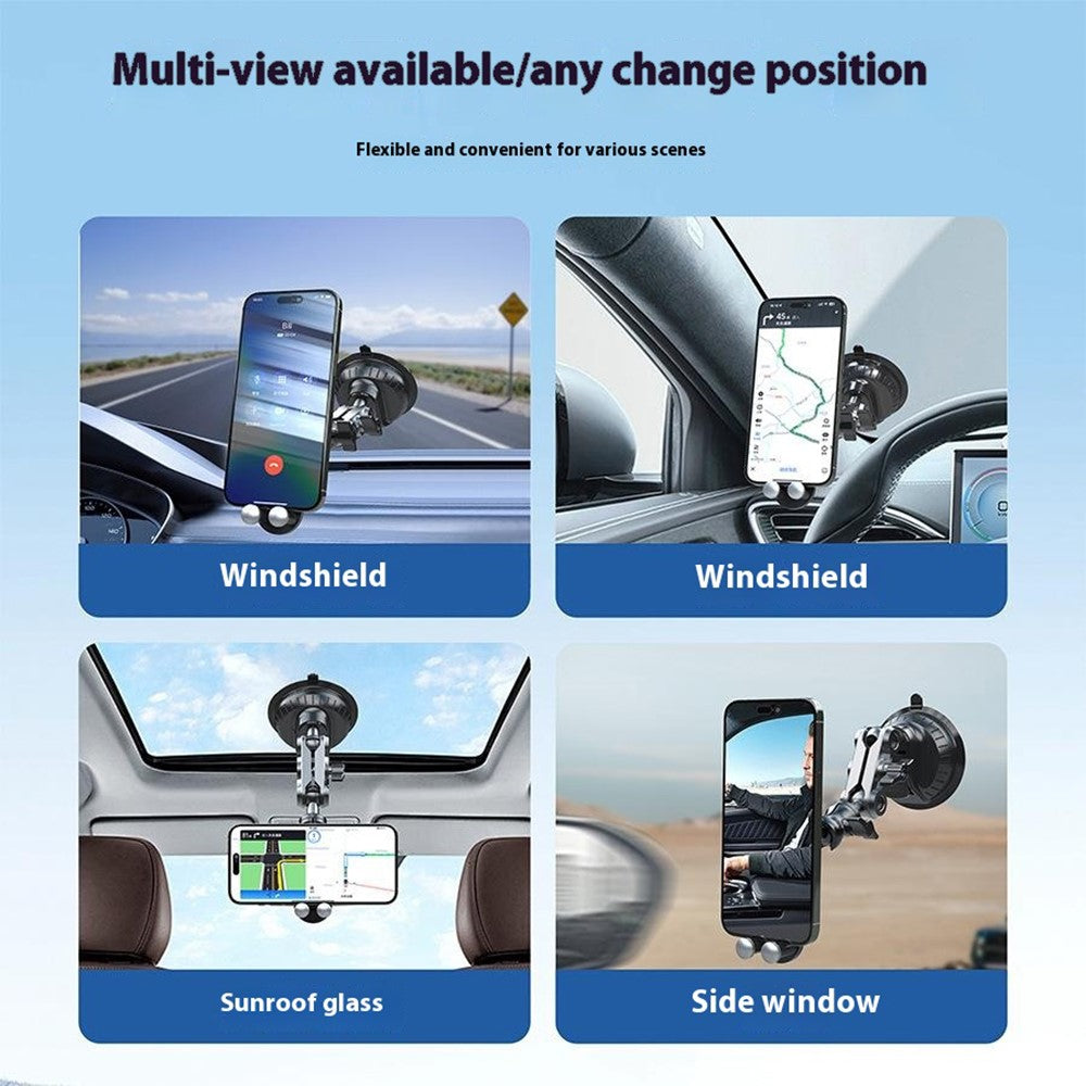 X037 Short Type Car Phone Holder Suction Cup Base Long Arm Cellphone Bracket