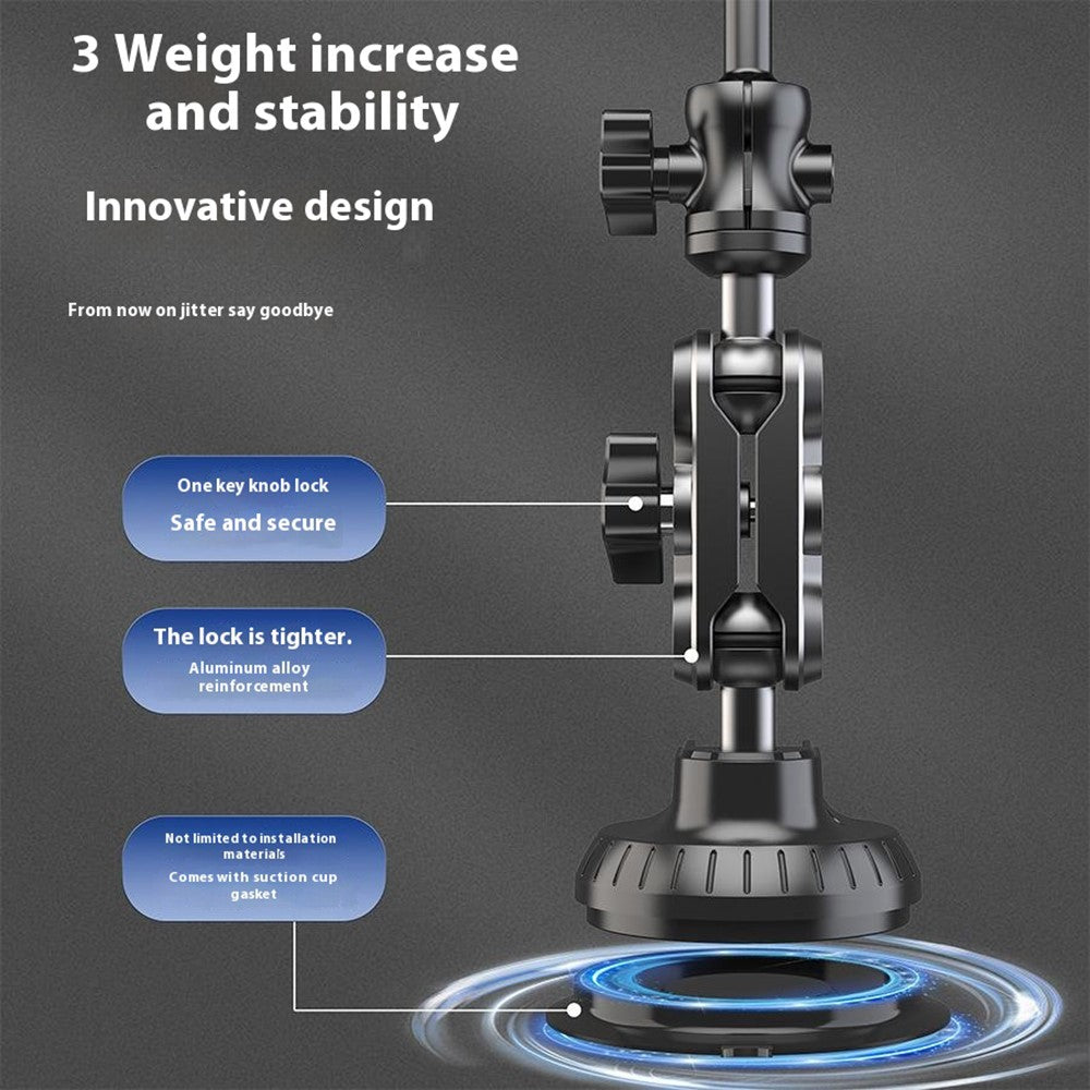X037 Short Type Car Phone Holder Suction Cup Base Long Arm Cellphone Bracket