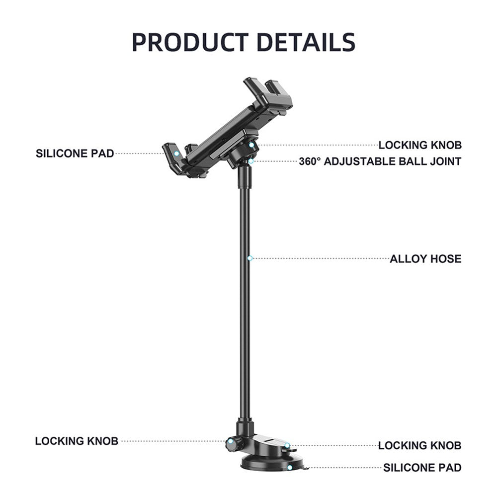 X034PAD Suction Cup Base Flexible Gooseneck Phone Holder Bracket for Car Windshield Dashboard