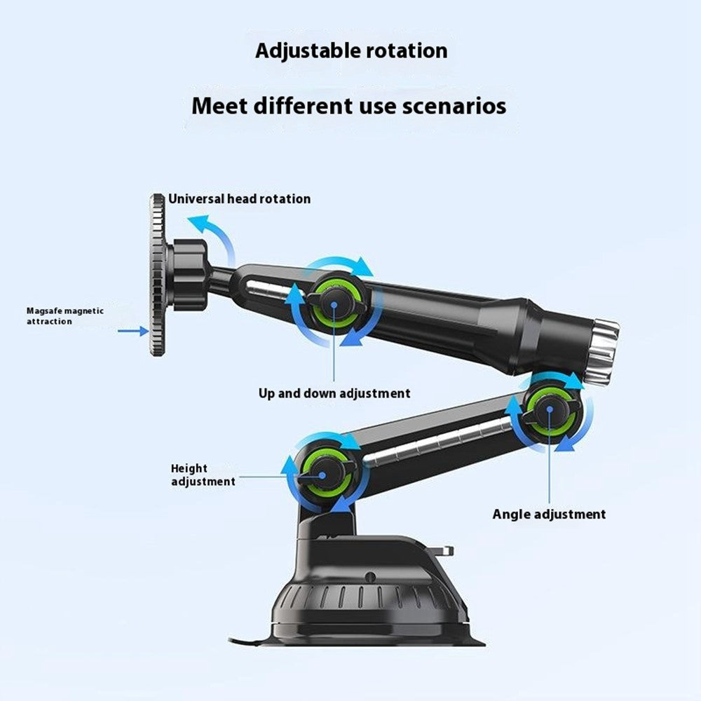 XWJ-JX04 360° drehbare Magnetische Auto-Handyhalterung – Mit Saugnapf & langem Arm für Armaturenbrett/Windschutzscheibe