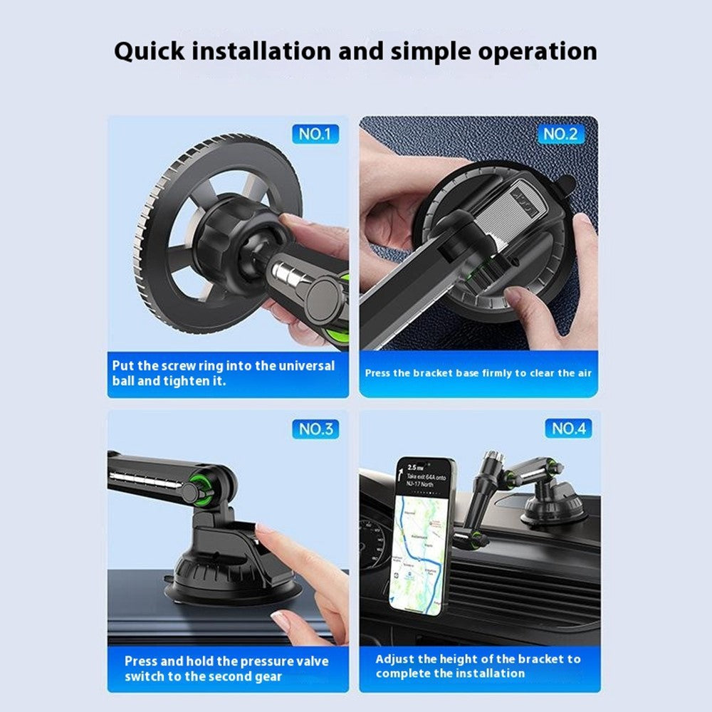XWJ-JX04 360° drehbare Magnetische Auto-Handyhalterung – Mit Saugnapf & langem Arm für Armaturenbrett/Windschutzscheibe