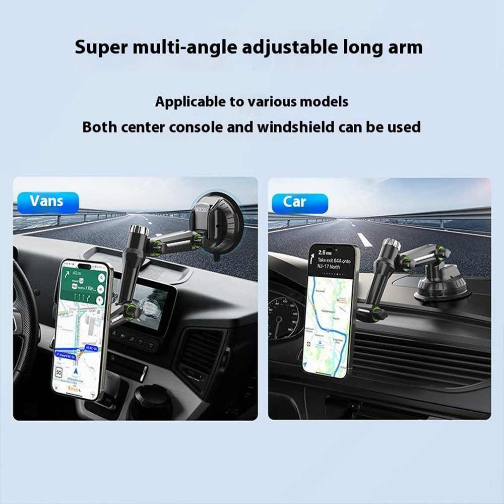 XWJ-JX04 360° drehbare Magnetische Auto-Handyhalterung – Mit Saugnapf & langem Arm für Armaturenbrett/Windschutzscheibe