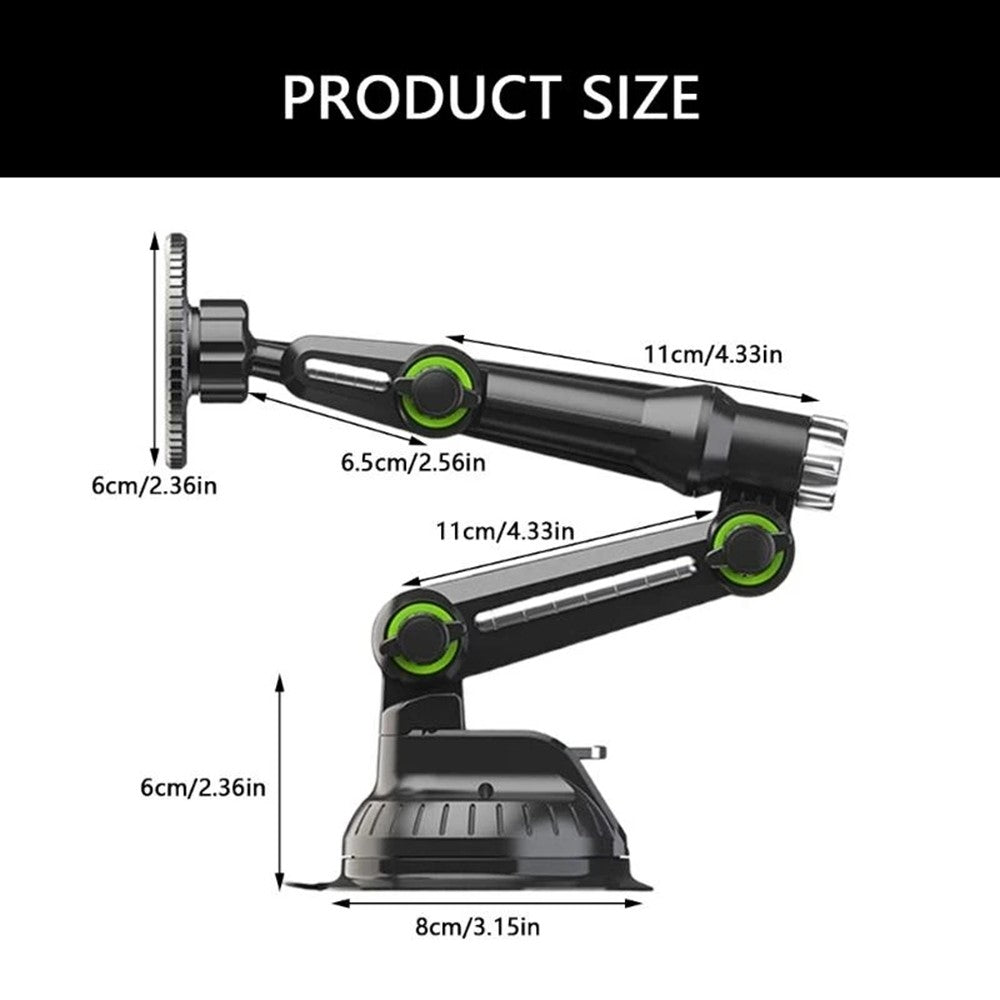 XWJ-JX04 360° drehbare Magnetische Auto-Handyhalterung – Mit Saugnapf & langem Arm für Armaturenbrett/Windschutzscheibe