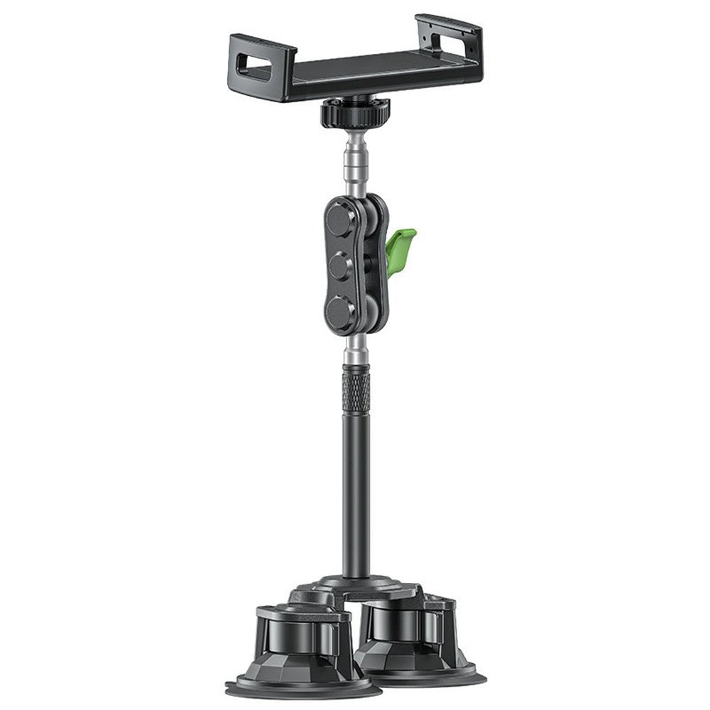LANPARTE RBA-P2L Dual Suction Cup Tablet Stand Extended Version Universal Car Holder Mount with Adjustable Arm