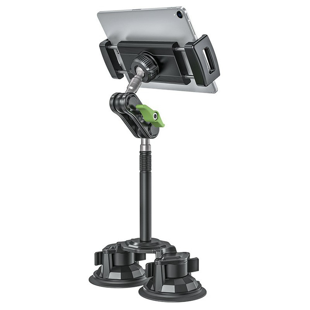 LANPARTE RBA-P2L Dual Suction Cup Tablet Stand Extended Version Universal Car Holder Mount with Adjustable Arm