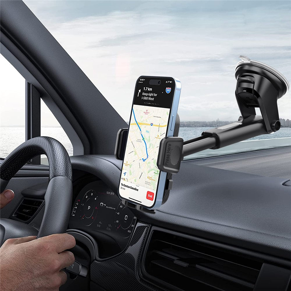 Auto-Handyhalterung – Mit 360°-Drehung, Saugnapf, Armaturenbrett- & Windschutzscheibenbefestigung