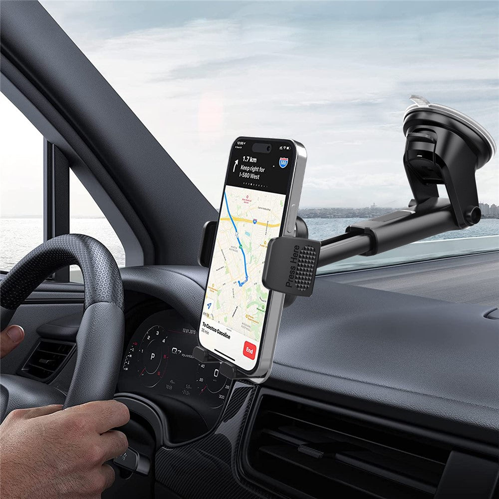 ML211 Strong Suction Car Phone Holder Dashboard Windshield Adjustable Extendable Mount Bracket