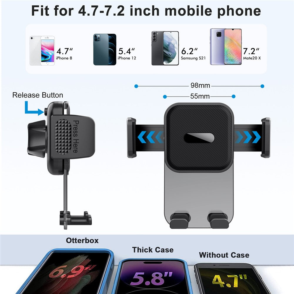 ML211 Strong Suction Car Phone Holder Dashboard Windshield Adjustable Extendable Mount Bracket