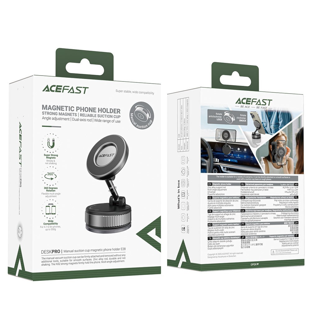 ACEFAST E28 Car Magnetic Phone Holder Strong Suction Cup Rotatable Multi Surface Mount Stand