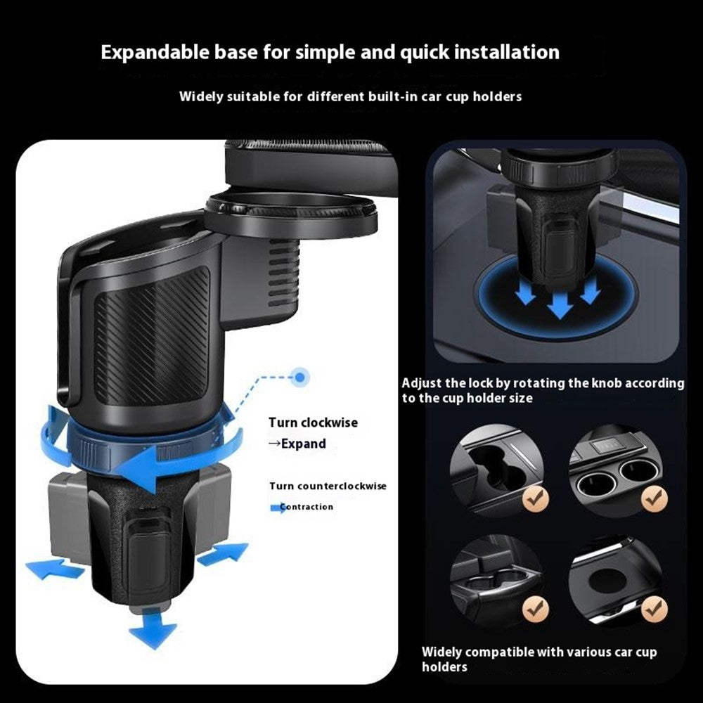 CP242 Car Cup Holder Expansion Tray Universal 4 in 1 Car Phone Holder Cup Holder Tray Stand