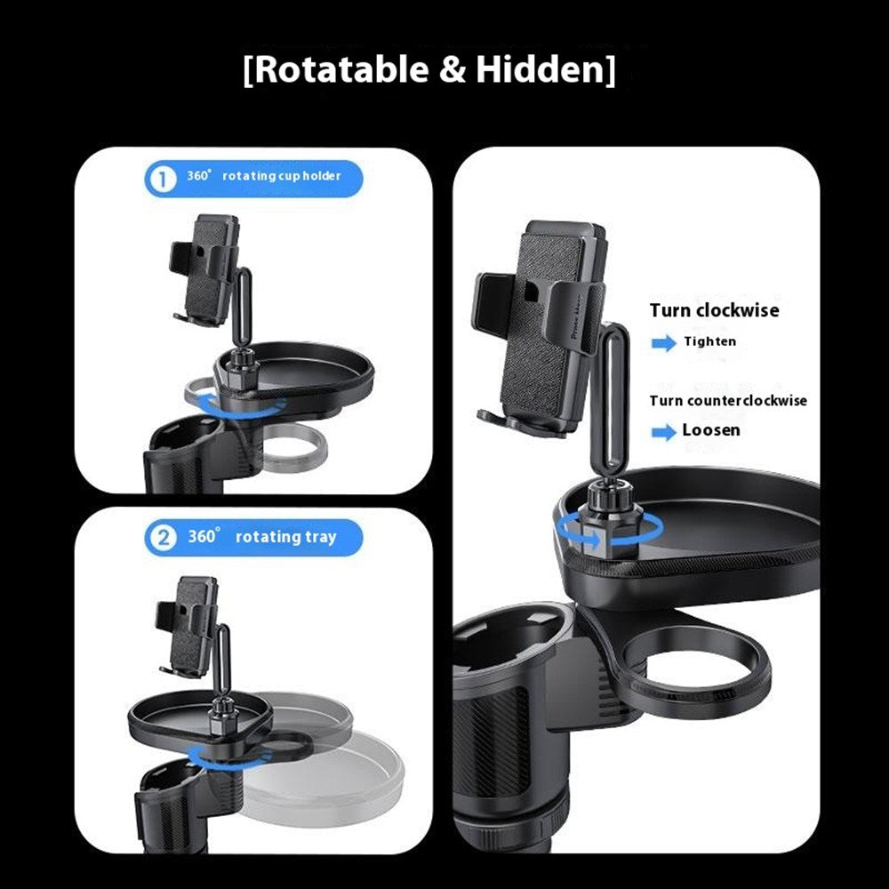 CP242 Car Cup Holder Expansion Tray Universal 4 in 1 Car Phone Holder Cup Holder Tray Stand