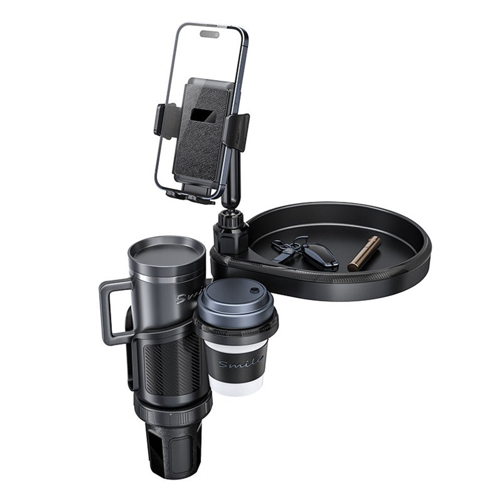 CP242 Car Cup Holder Expansion Tray Universal 4 in 1 Car Phone Holder Cup Holder Tray Stand