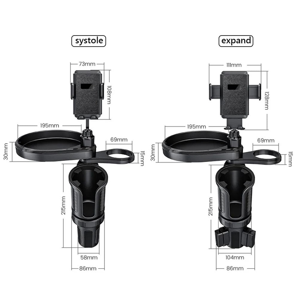 CP242 Car Cup Holder Expansion Tray Universal 4 in 1 Car Phone Holder Cup Holder Tray Stand