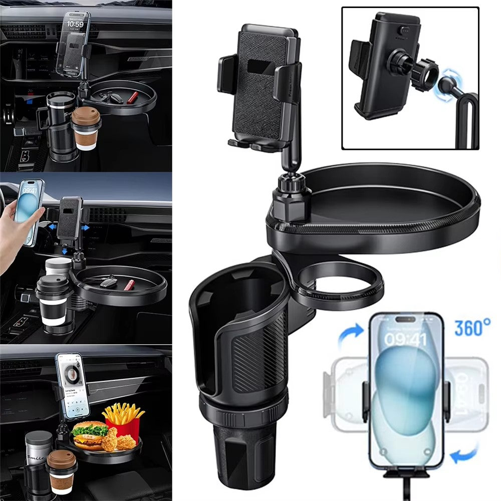 CP242 Car Cup Holder Expansion Tray Universal 4 in 1 Car Phone Holder Cup Holder Tray Stand