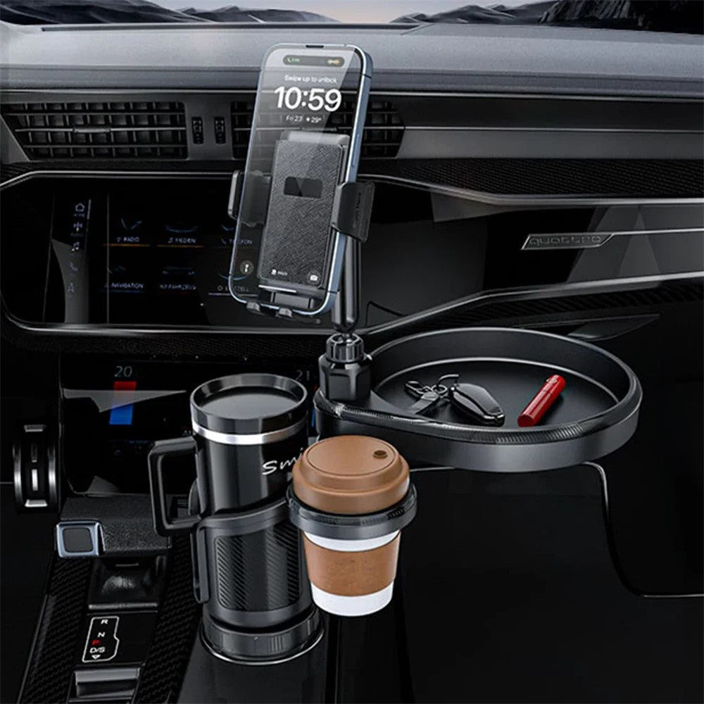 CP242 Car Cup Holder Expansion Tray Universal 4 in 1 Car Phone Holder Cup Holder Tray Stand