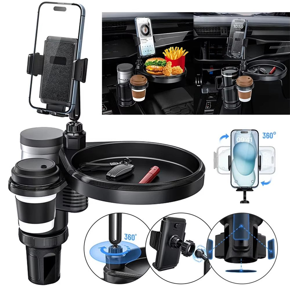 CP242 Car Cup Holder Expansion Tray Universal 4 in 1 Car Phone Holder Cup Holder Tray Stand