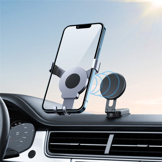 Auto-Handyhalterung – PJ-03 Autotelefonhalter Schwerkrafthalterung Aluminiumlegierung Ständer Magnetclip Desktop-Telefonhalterung