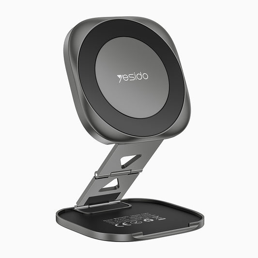 YESIDO C301 Foldable Desktop Magnetic Phone Holder 3-Stage Damping Hinge Travel Stand