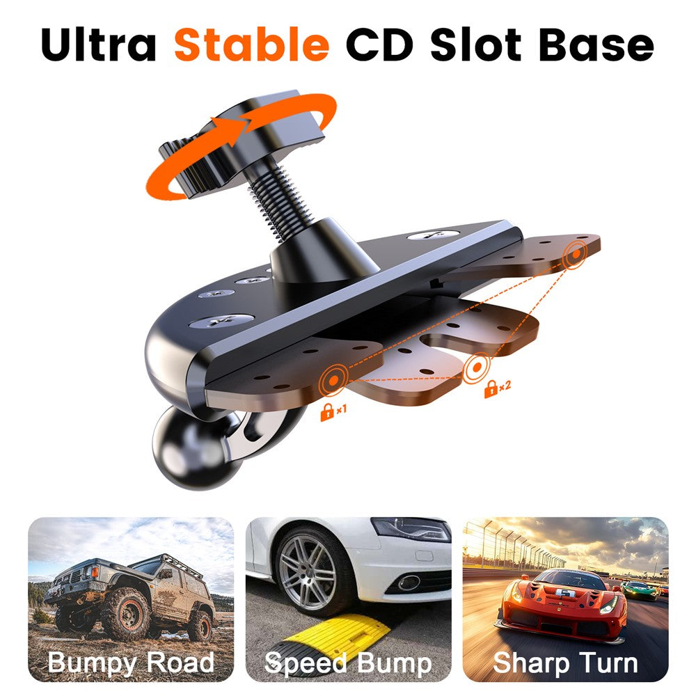 Car Phone Holder CD Slot Mount 360 Degree Rotating Y-Shape Design Universal Car Phone Stand
