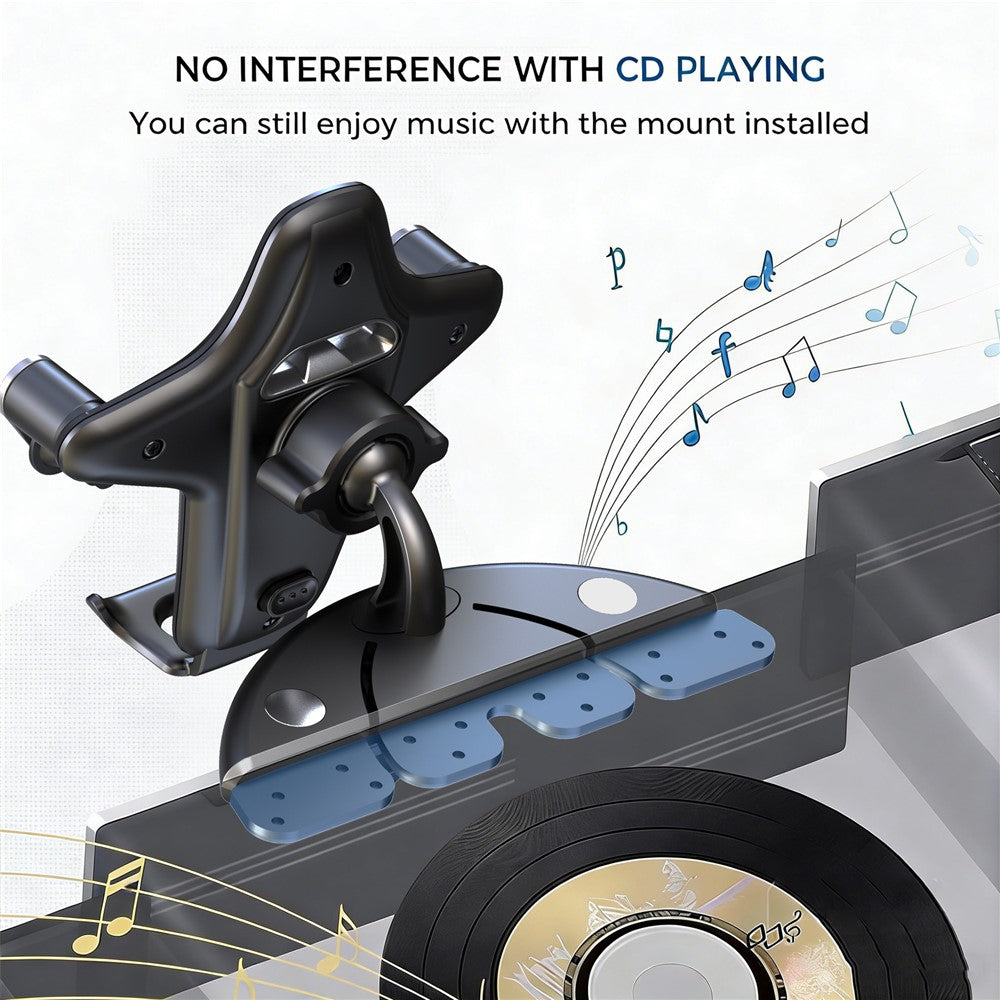 Car Phone Holder CD Slot Mount 360 Degree Rotating Y-Shape Design Universal Car Phone Stand