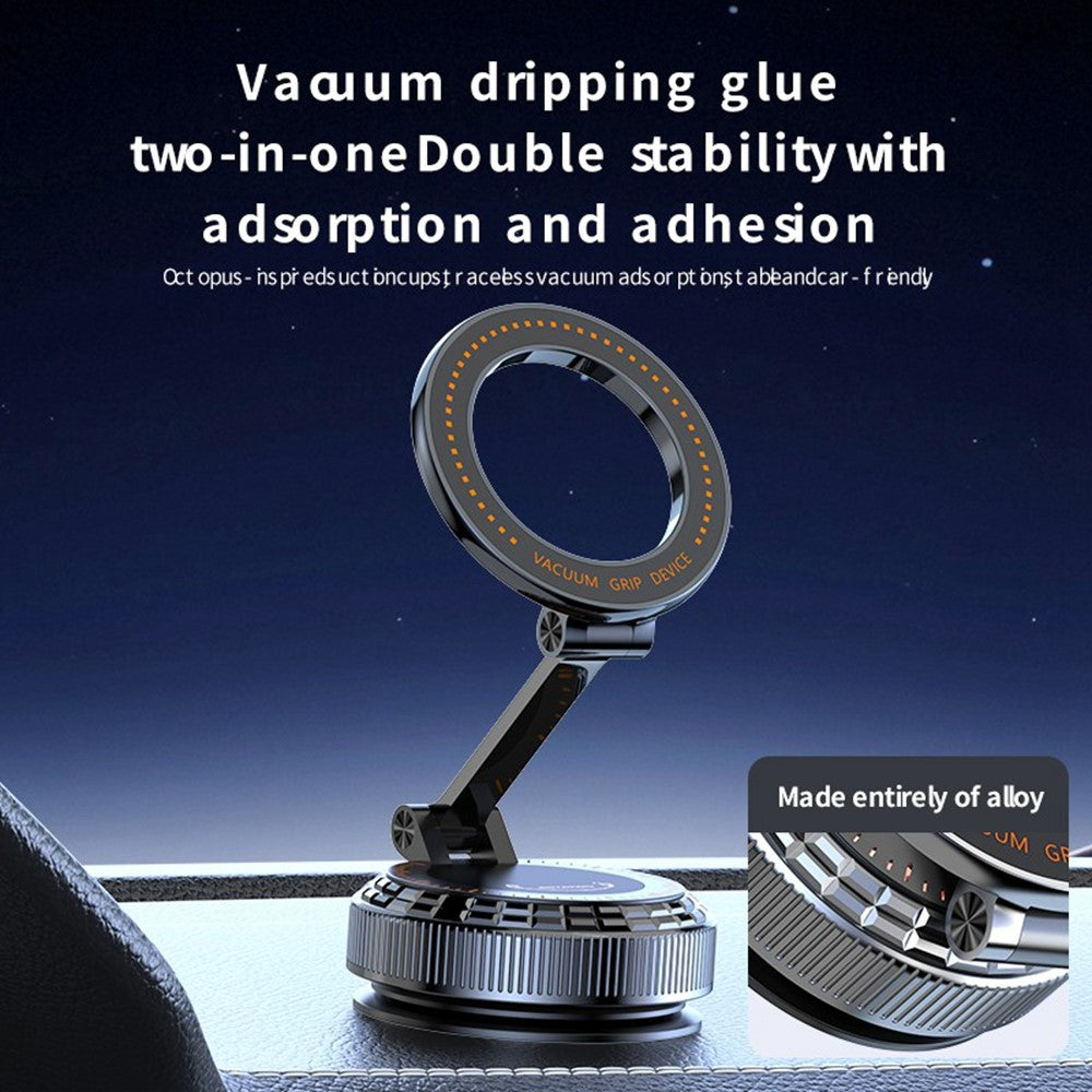 K9 All Metal Car Desktop Phone Holder Vacuum Suction Magnetic Stand 360 Degree Rotation Foldable Mount