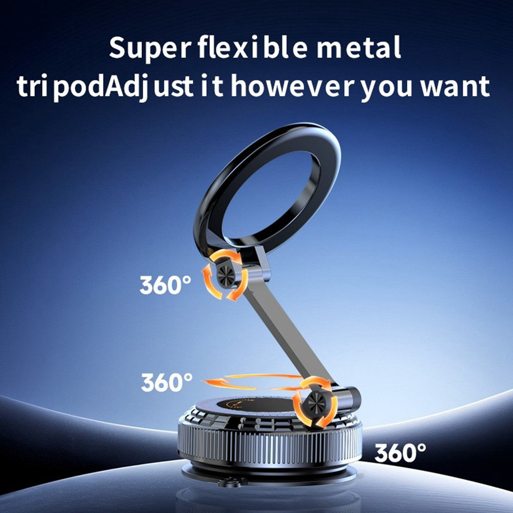 K9 All Metal Car Desktop Phone Holder Vacuum Suction Magnetic Stand 360 Degree Rotation Foldable Mount