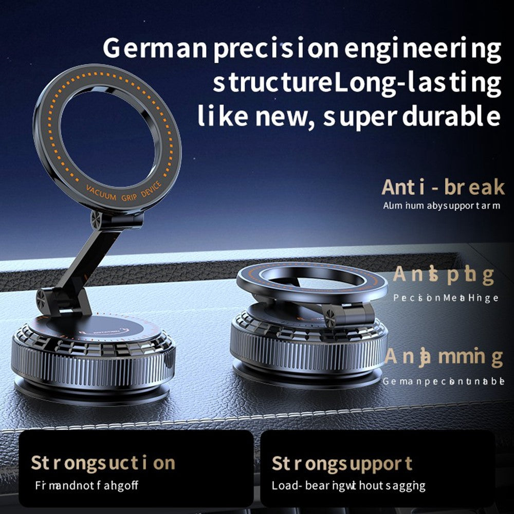 K9 All Metal Car Desktop Phone Holder Vacuum Suction Magnetic Stand 360 Degree Rotation Foldable Mount