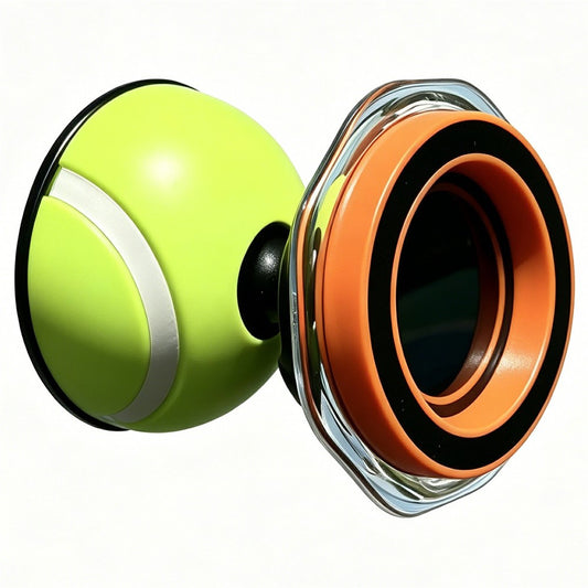 Outdoor-Handyhalterung – WQ-02 Phone Holder Tennis Ball Style Mount WQ-02 Telefonhalter, Tennisball-Stil, für Maschendrahtzaun, 360-Grad-Drehung, Sportplatz, Telefon-Klemmhalterung