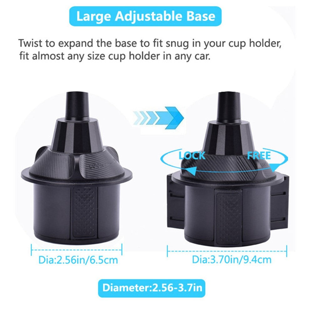 Universal Car Cup Holder Mount Adjustable Cellphone Stand 360 Degrees Rotation Phone Bracket