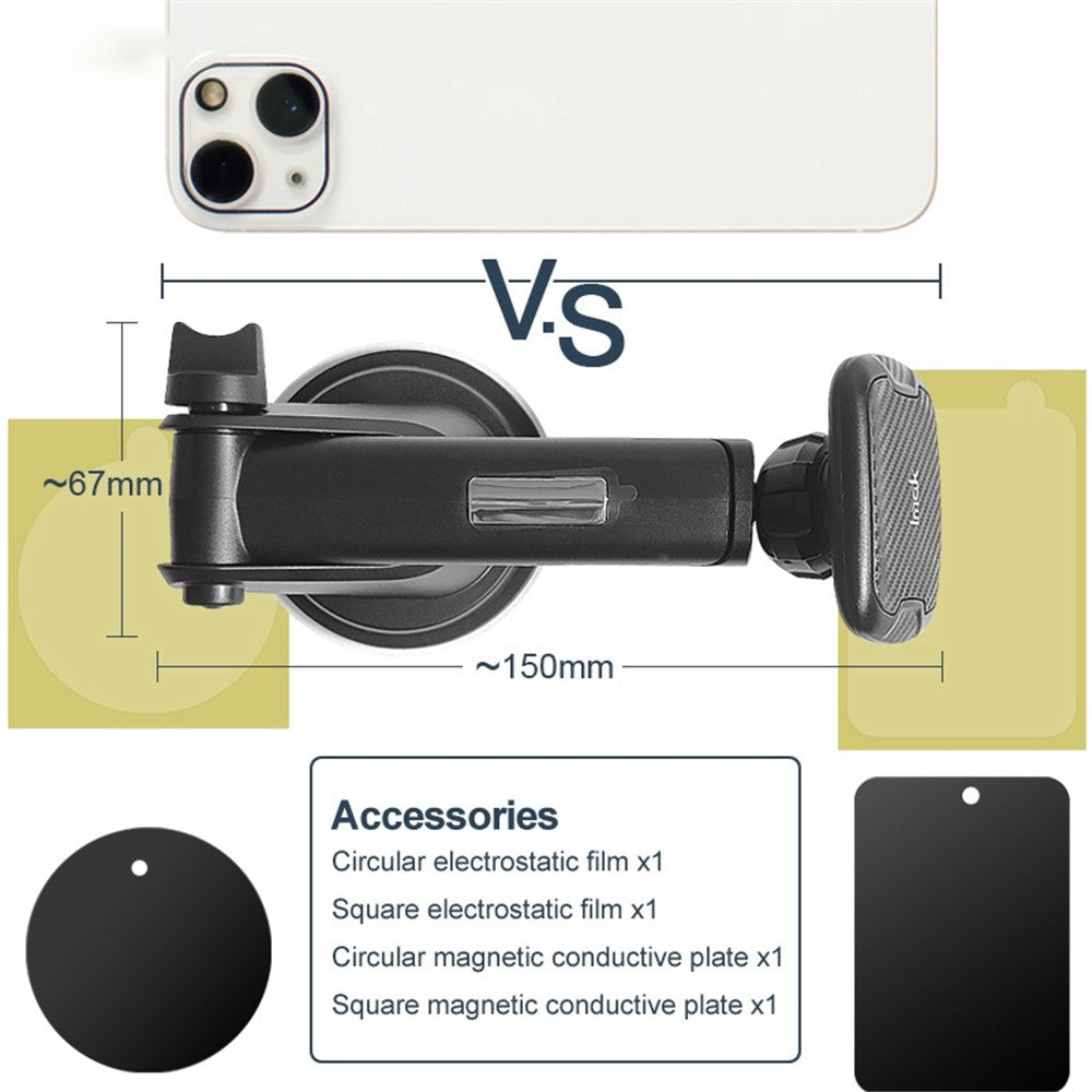 IMAK C5-X4 Telescopic Rod Magnetic Car Holder Suction Cup Base Cellphone Bracket