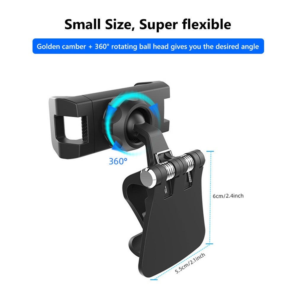 Multifunction Cellphone Holder 360° Rotatable Bracket for Car Back Seat Sun Visor Kitchen Suitcase