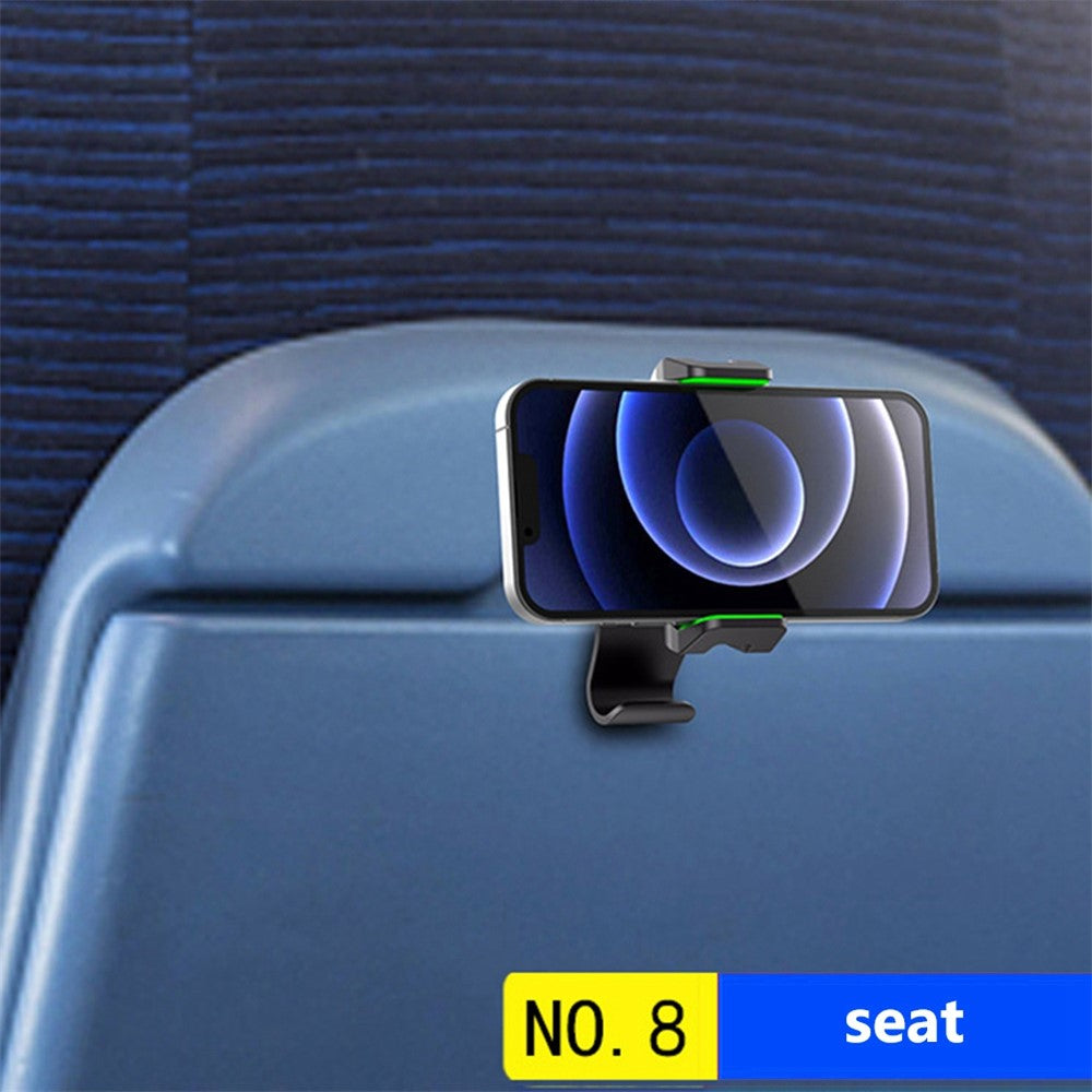 Multifunction Cellphone Holder 360° Rotatable Bracket for Car Back Seat Sun Visor Kitchen Suitcase